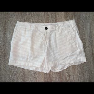 Women’s Linen Shorts (Khaki & White Stripe)